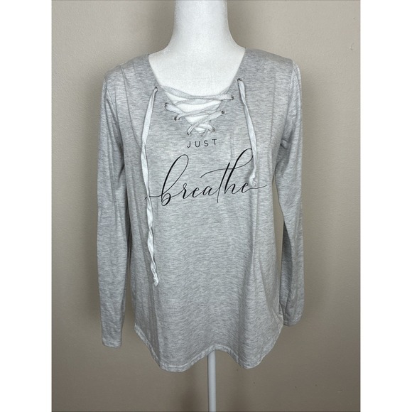 No Brand Tops - Just‎ Breathe Front Lace Up Tee Shirt Women's Size Large